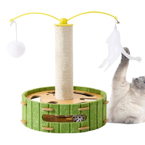 Rascador para gatos, poste rascador para gatos con bolas, para eliminar el aburrimiento, centro de actividades, suministros de entretenimiento para gatos, gatitos, conejos y cachorros