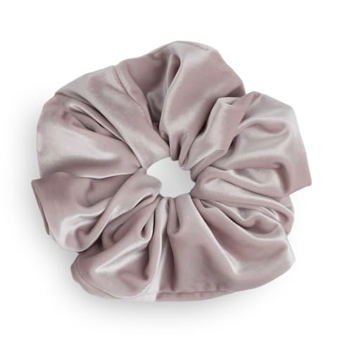 SXQLYH Coletero Scrunchie Terciopelo Elastics, Coletero de gran tamaño, grueso, suave y cómodo, coleta de caballo, soporte para cola de caballo para mujer, pelo largo grueso (gris)