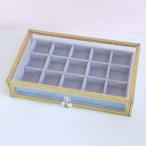 Boîte de bijoux en verre avec couvercles de mariage transparents - 3