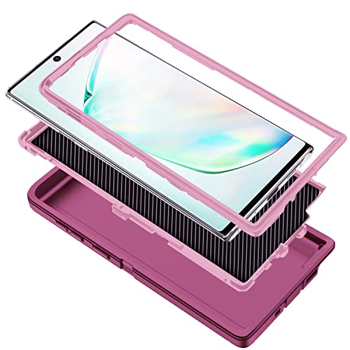 Mieziba for Galaxy Note 10 Plus Case,Shockproof Dropproof Dustproof,3-Layer Full Body Protection Heavy Duty Hard Cover Case for Galaxy Note 10 Plus 6.8 inch(2019 Release),Purple/Pink by Mieziba - Image 7