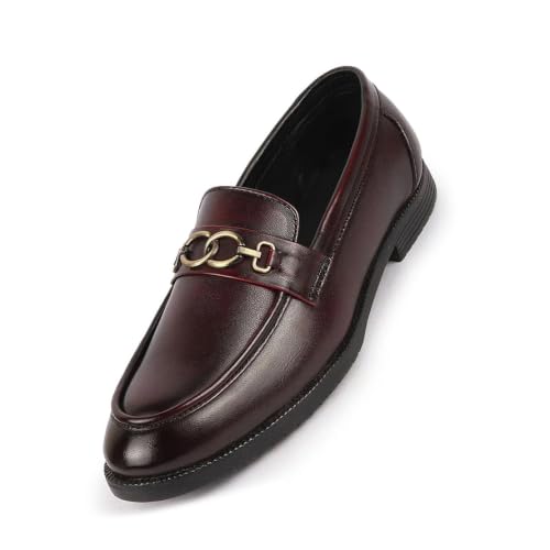 Image of FAUSTO Men Leather Pull-On Loafers