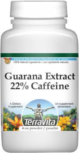 Extracto de guaraná - 22% de cafeína - Polvo (4 oz, ZIN 513339) - Paquete de 2
