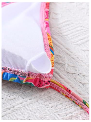 Girl's 2 Piece Swimsuits Tropical Triangle Bikini Hawaii High Waisted Bathing Suit Boho Beachwear3