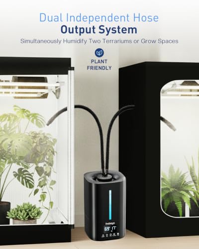 Image of 1.32 Gal / 5L Reptile Fogger Humidifier with Dual Hose, Remote Control, Humidity Sensor & Auto Humidity Control, Terrarium Mister for Reptiles, Amphibians, Plants, Grow Tent & Greenhouse