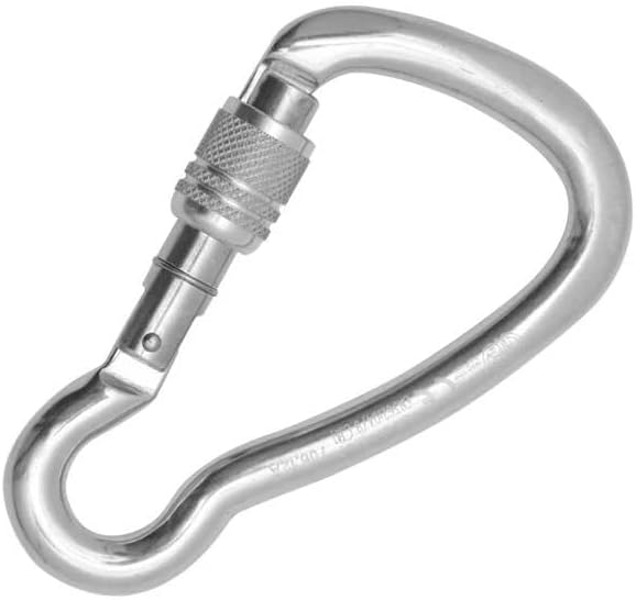 Kong Italy Harness Alu Screw Sleeve Carabiner, Asymmetric Aluminum Keylock Connector with Screw Gate