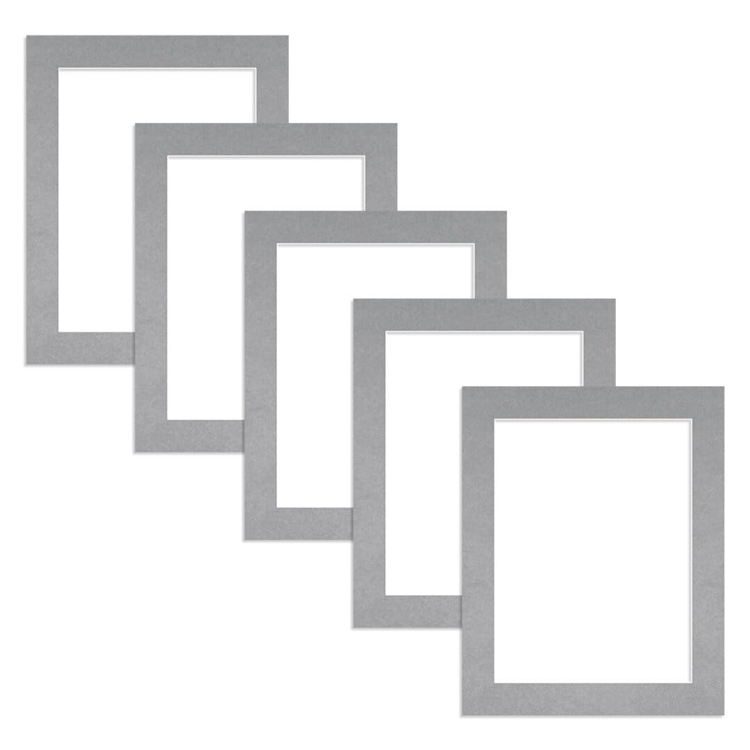 Alison Kingsgate 10X8 Silver Picture Mount for Frames-8X6 Aperture-Pack 5