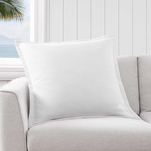Tommy Bahama Euro Sham, Luxurious Embroidered Poly Slub Fabric, Ideal Bed, Couch & Chair Accent (Island Estate White, 26" x 26")  
Tommy Bahama Euro Sham, Luxurious Embroidered Design, Perfect for Bedding & Seating (Island Estate White, 26" x 26")
