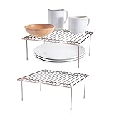 SIMPLEMADE Kitchen Cabinet Organizer Shelf - Set of 2 Countertop or In Cabinet Storage Shelf Rack...