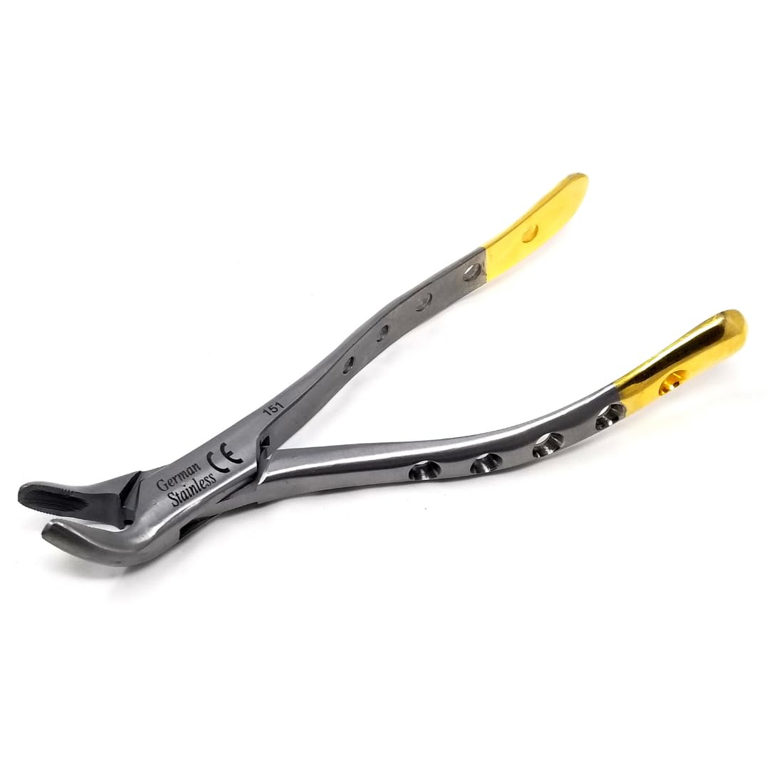 IMEDS Dental Extracting Forceps #151 with Serrated Beaks Tooth Lower Root Extraction German Stainless Steel Tools Comes in Gold Handle