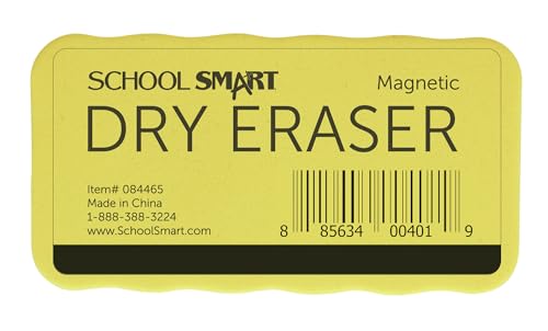 School Smart Magnetic Whiteboard Dry Eraser, 2 x 4 Inches - 084465