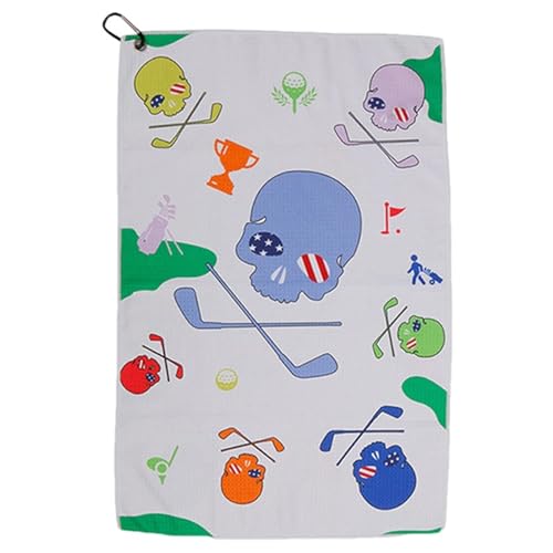 Toalla de microfibra para el sudor, toalla de golf, toalla de golf de microfibra de secado rápido, ligera, súper absorbente con clip de mosquetón para piscina, viajes, crucero