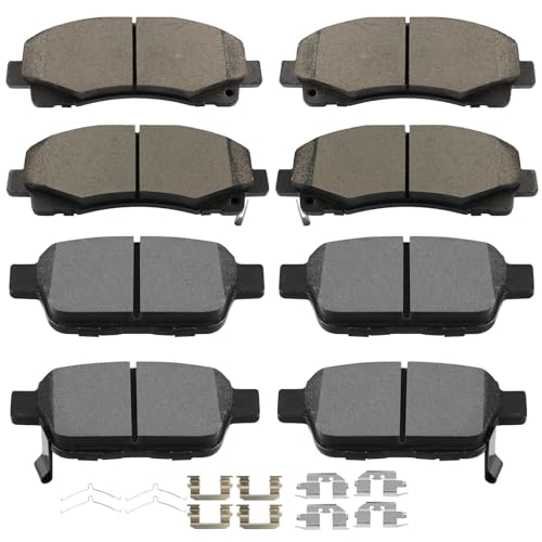 Image of SCITOO D1584 D1103 8PCS Front Ceramic Rear Semi-Metal Brake Pad Sets | Fit 2012-2014 For Honda For For Ridgeline 3.5L
