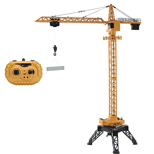 NAMFXH Tower Crane Carga de Control Remoto Modelo de Coche de Juguete / 12 Pass RC Engineering Vehicle / 2.4G Multi-Función RC Construction Car cumpleaños para niños Cover