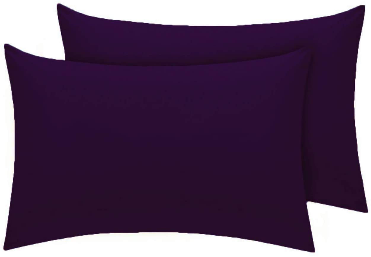 Percale Easy Care Housewife Polycotton Pillowcases (Plum)