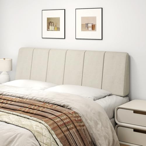 Liiwepo Queen Size Headboard Only-No Assembly, Upholstered Headboard Queen Size Linen Fabric Modern Style Headboards Extra-Thick, Beige