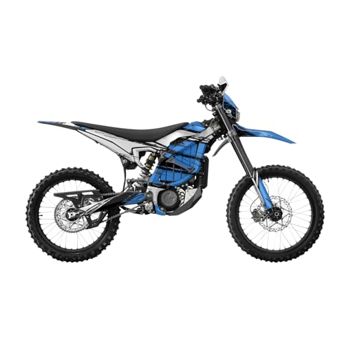 Image of Surron Ultra Bee Graphics Kit Wrap - Grunge Stripe Blue - Sur-Ron Skin - Premium 3M Vinyl Protective Wrap Decal Cover - Easy to Apply | Crafted in The USA by MightySkins