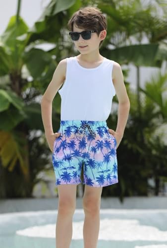 Image of Cozople Boys Swim Trunks Compression Liner Swim Shorts Quick Dry Bathing Suit with Boxer Brief Swimwear 2-20T