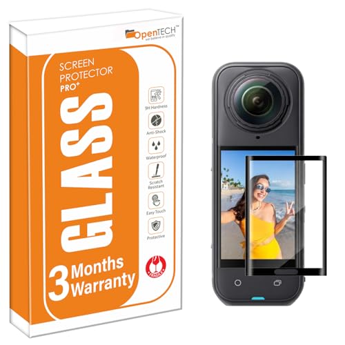 Image of OpenTech Premium Tempered Glass Guard for Insta360 X4 / X5 Action Camera | 9H Hardness, Anti-Scratch Screen Protector with Black Border (Pack of 1)