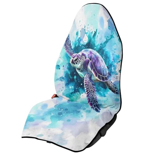 Image of Blue Turtle Car Seat Cover Front Seats Only Universal Fit Most Cars Easy to Install Anti-Slip Back Fabric Waterproof Bucket Towel Seat Covers for Trucks SUV Jeep
