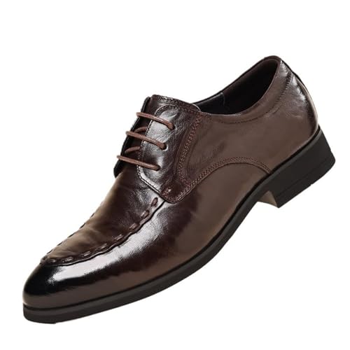 Men's Fashion Classic Dress Shoes Low Top Lace-Up Wedding Formal Walking Business Leather Comfortable Oxfords Shoes