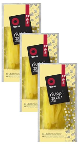 Obento Pickled Radish Strip Eingelegte Rettichstreifen, 350 gramm (Packung mit 3)
