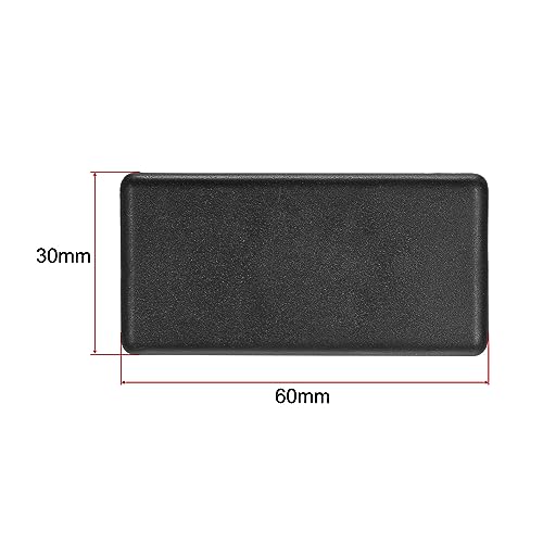 Image of uxcell 3060 EU Standard Profile End Cap, Plastic Rectangle Aluminum Extrusion Plug for Trolley, Fish Tank Rack, Storage Rack, Black 30x60mm 20pcs