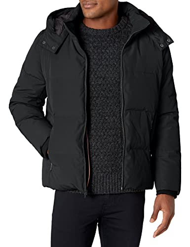 Cole Haan Men's Short Down Parka with Hooded Down Coat