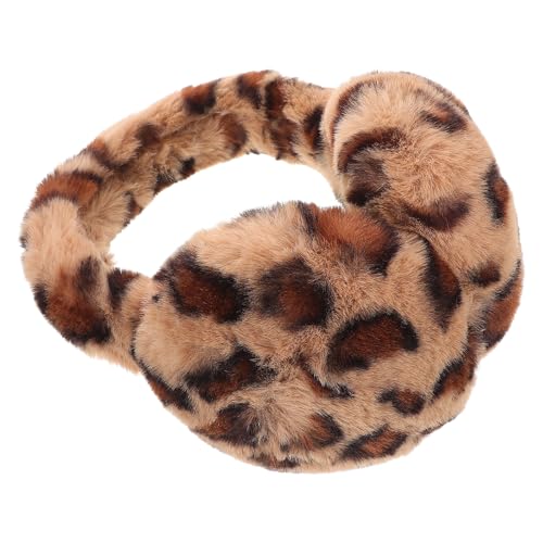 VALICLUD Leopard Print Plush Earmuffs Women Winter Ear Warmers Windproof Cold Protection Outdoor Ear Covers Unisex Fashionable Random Color