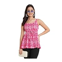 Amazon Brand – Anarva Jaipuri Cotton Printed Strappy Top for Women