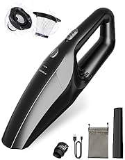 TEMOLA Portable Car Vacuum Cleaner Handheld Cordless with 2 HEPA Filter, Mini Hand Held Vacuum Small Rechargeable Car Hoover Accessories Interior Detailing Cleaning Kit for Men Women