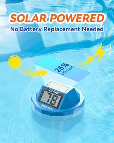 Image of BALDR Solar Pool Thermometer Floating, Dual LCD, IPX8, Anti-Fogging | Digital Water Thermometer Wireless for Pool /Hot Tubs /Spas /Ice Baths /Aquariums