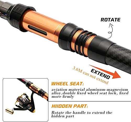 BNTTEAM Spinning Angelrute Rolle Combo 99% Carbon Teleskop Einziehbare Mini Ultraleicht 1,8M 2,1M 2,4M 3,0M 3,6M Rute… – Bild 4