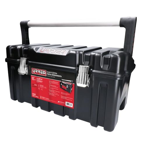URREA Plastic Tool Box - Heavy Duty Storage Toolbox with Metal Latch & High-Strength Fastener Clasps - CPU20