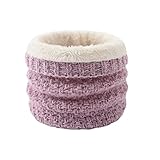 Pluto & Fox Braga Para El Cuello Térmica Unisex De Lana De Ganchillo Con Borreguito Por Dentro Para Invierno Cálido Pasamontañas Para Ciclista Motociclismo (Rosa)