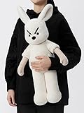 [Unique Gifts] Fearless Bunny Stuffed Animals 1.3lb [Anti-Anxiety Pockets] Cuddle Cute Plushies [Fun Headband] Bunny Stuffed Animals Rabbit Plush Toys Fluffy Machine Wash for Super Soft Huggable -27''