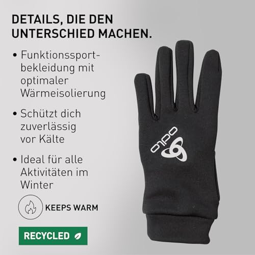 Odlo Sporthandschuhe Herren Damen Stretchfleece Liner I Unterziehhandschuhe I Ski Handschuhe