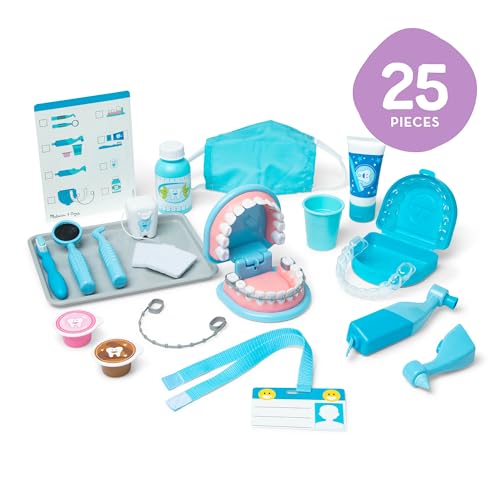 Image of Melissa & Doug Super Smile Dentist Play Set, 25-Piece Dentist Kit with Oversized Teeth, Large Tools & Accessories, Kids Toys for Girls & Boys 3+