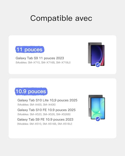 Clavier Azerty Samsung Galaxy Tab S9 FE Support Stylet Idéal Télétravail et Café - 2