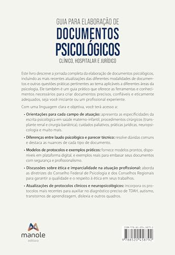 Guia para elaboração de documentos psicológicos: Clínico, hospitalar e jurídico