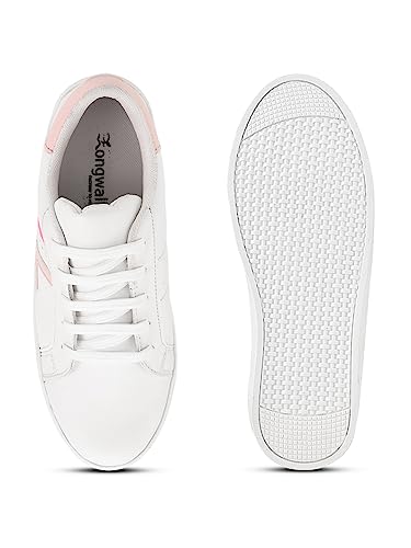 Image of Longwalk White Casual Shoes Sneakers for Women(W-4035)