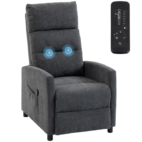 HOMCOM Sillón de Masaje, Sillón Relax Reclinable 160° con Mando a Distancia, Reposapiés, 2 Zonas...