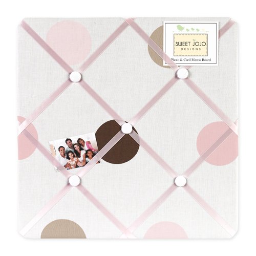 Sweet Jojo Designs Pink and Brown Mod Dots Fabric Memory/Memo Photo Bulletin Board