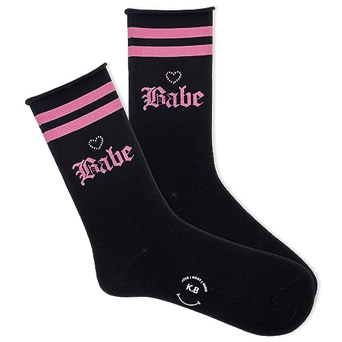 Calcetines crew K. Bell Babe negros talla 9-11 que no aprietan el tobillo femenino