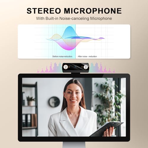 Webcam,Webcams for PC, Full HD 1080P Video Calling, HD Light Correction, Works with Skype, Zoom, FaceTime, Hangouts, PC/Mac/Laptop/MacBook/Tablet - Image 4