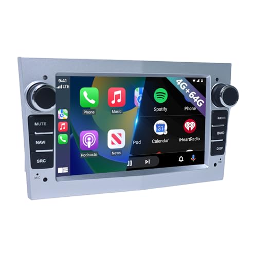 Ichuangxin Autoradio pour Argent Opel Antara Astra H Corsa C/D Meriva Signum Vivaro Zafira Combo sans Fil Carplay Android Auto, 4G+64G Android 13 7'' HD Écran...