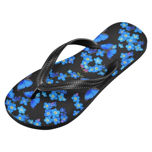 Burbuja Blue Butterflies Flip Flops for Women Men, Soft Thong Sandals Rubber Slippers for Pool Beach Essentials2