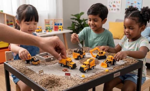 Image of Mini Construction Vehicle Toy Set of 6 for Kids