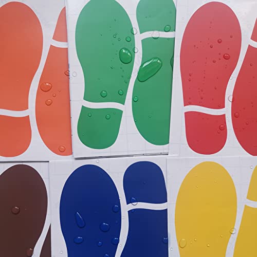 7 in 6 Colors Colorful Footprint Floor Stickers Party Decal 18 Pairs 36 PCS by CAOCAOOO - Image 6