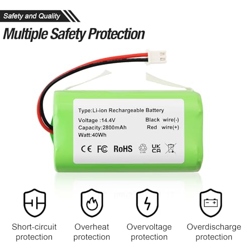 Image of RVBAT850 RVBAT85003 Battery Replacement for Shark AI AV2501 AV2501AE RV2520 | RV2502AE AV2511AE AV2510AXUS AV2510AOUS AV2510SOUS AV2510SXUS RV2520AOUS RV2520A0US RV2820AE UR2500SR UR2360S UR250BEOUS S87