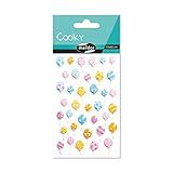 Pegatinas 3D epoxi Maildor CY116C - Un sachet de gommettes 3D Cooky 1 planche 7,5x12cm, Ballon de baudruche (37 stickers)